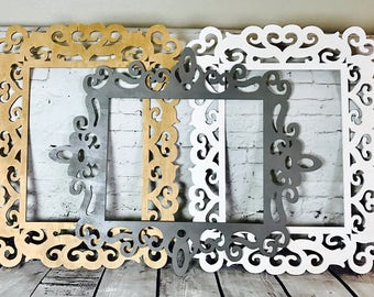 Rectangular Ornate Frame, Baby Shower Backdrop, Custom Nursery Decor, Wall Gallery, Wall Art Ornate Picture Frame, READY TO SHIP