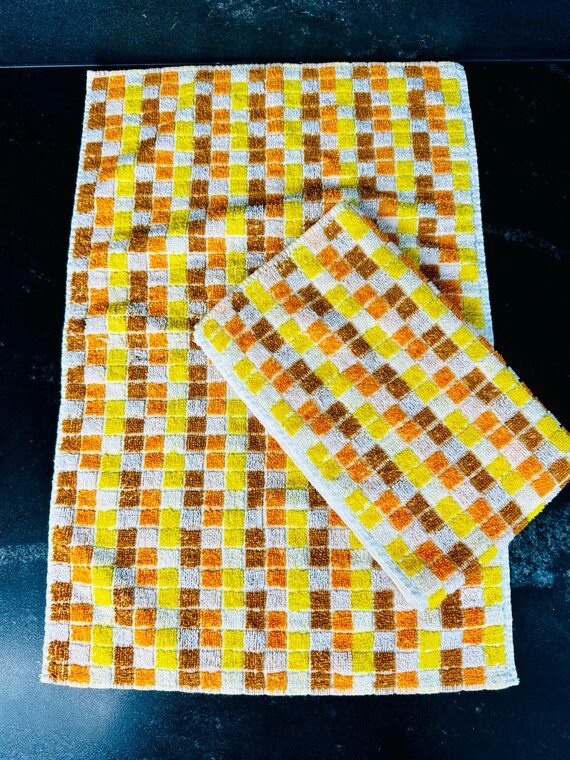 Vintage Hand or Kitchen Towels No Fringe 90s by Kmart New Old Stock Set of 2 All Cotton Checkered Pattern Gift for Mother MCM Fan Etsy Ireland