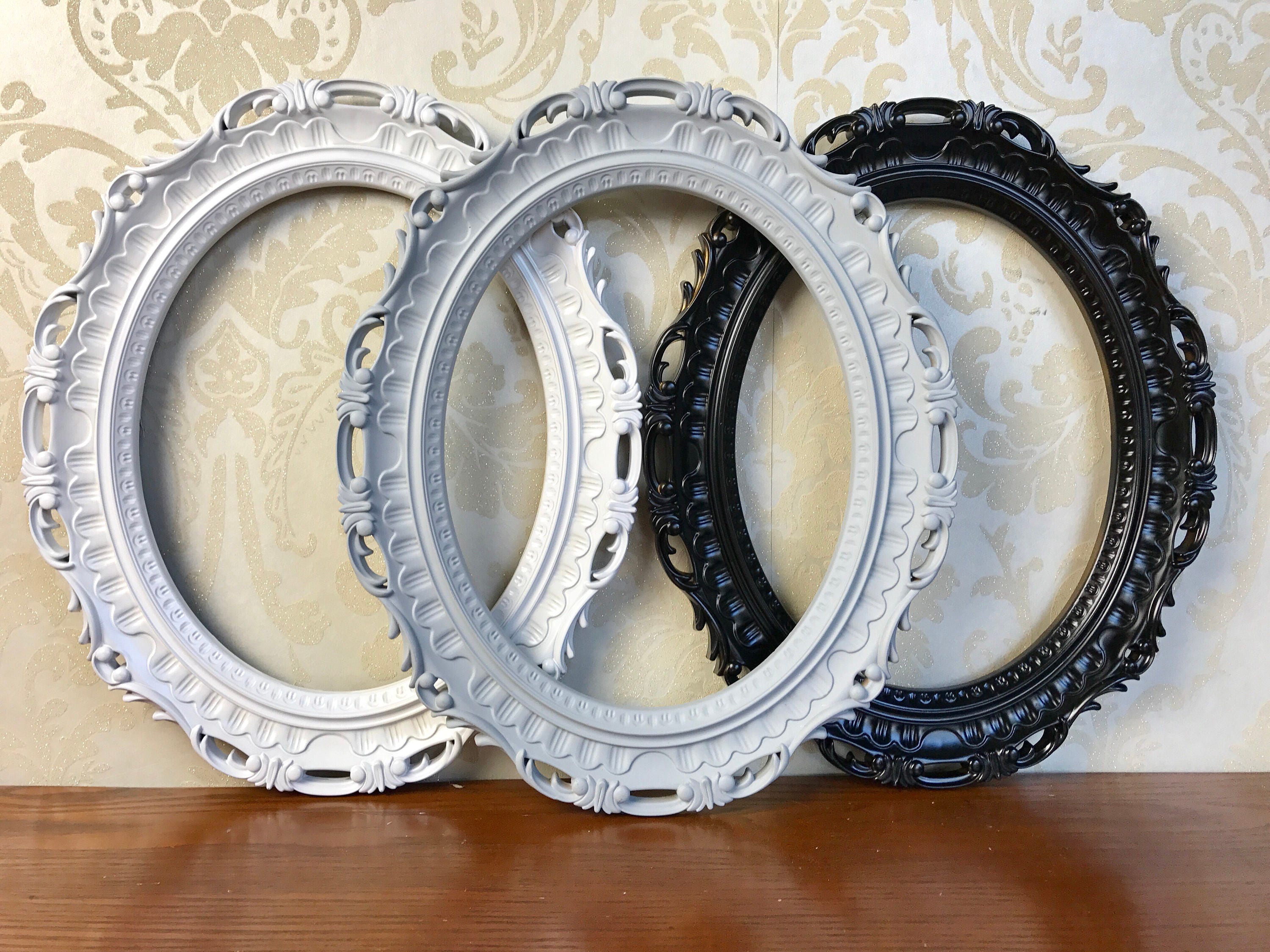 Oval Ornate Plastic Frame with Glass Etsy