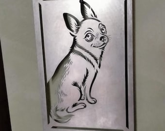 Custom Pet Portrait on Metal – Personalized Laser Cut Steel Wall Art with Your Dog or Cat