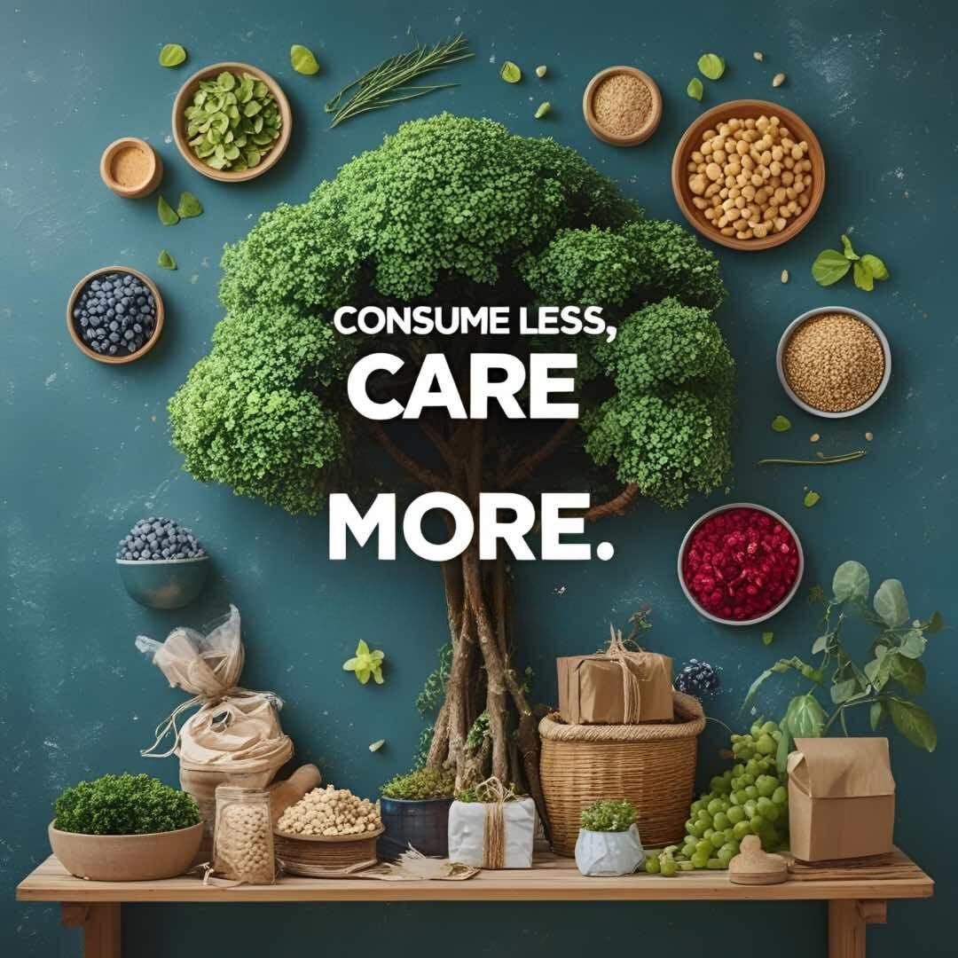 Consume Less, Care More Print Eco Quote Wall Art, Earth Day Decor ...