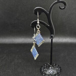 Beaded Glass Diamond Earrings