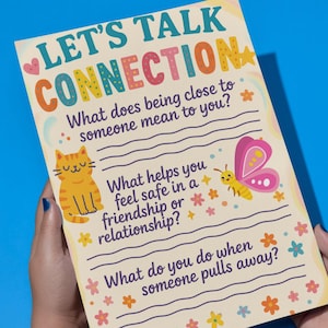 Let’s Talk Connection Worksheet | Colorful Therapy Tool for Kids & Teens | Printable Feelings Worksheet for Relationships + Emotional Safety