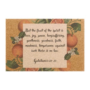 Fruit of the Spirit Doormat - Faith-Inspired Entryway Mat, Home Decor for Spiritual Homes, Galatians 5:22-23, Housewarming Gift, [...]