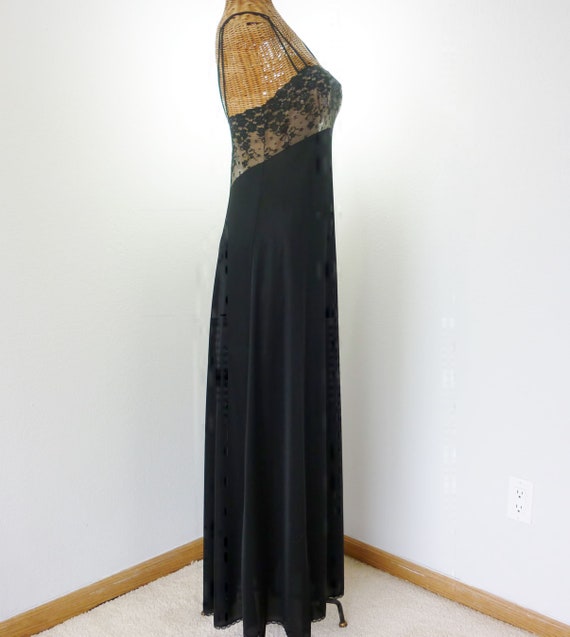 Glydons Hollywood Nightgown Illusion Lace Floor Length - Gem