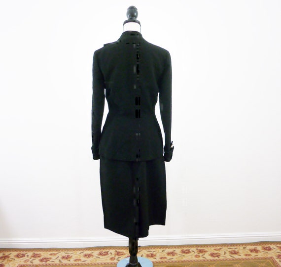 Lilli Ann of San Francisco 1940s Black Suit Oval … - image 7