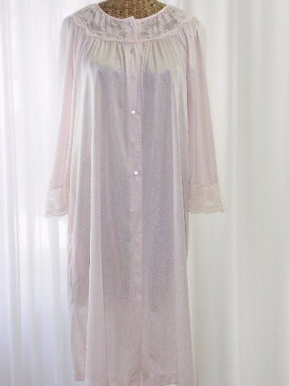 Gilead Pink Waltz Length Dressing Robe Lace Neckli