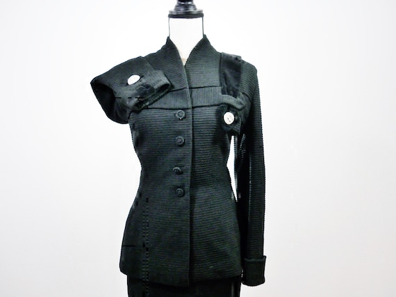 Lilli Ann of San Francisco 1940s Black Suit Oval … - image 1