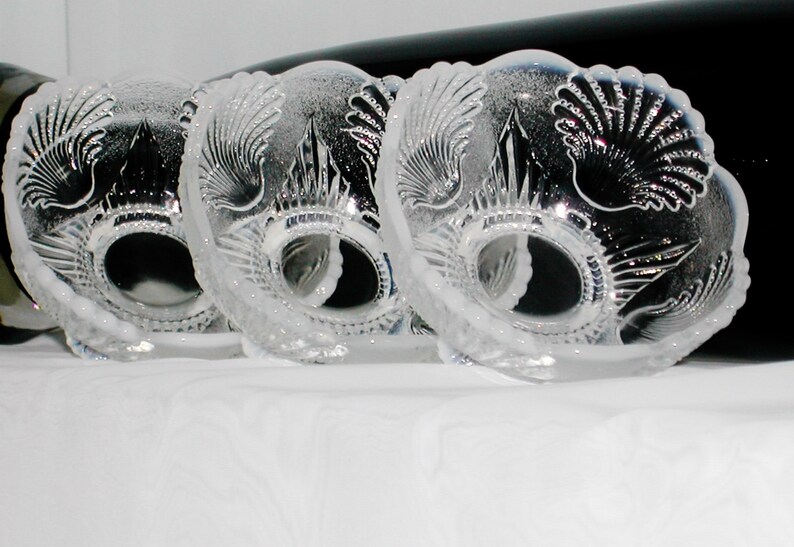 Mosser Glass Co French Opal Opalescent Berry Bowls