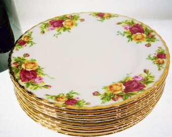 Royal Albert Old Country Roses Lunch Plates (4) New from Factory