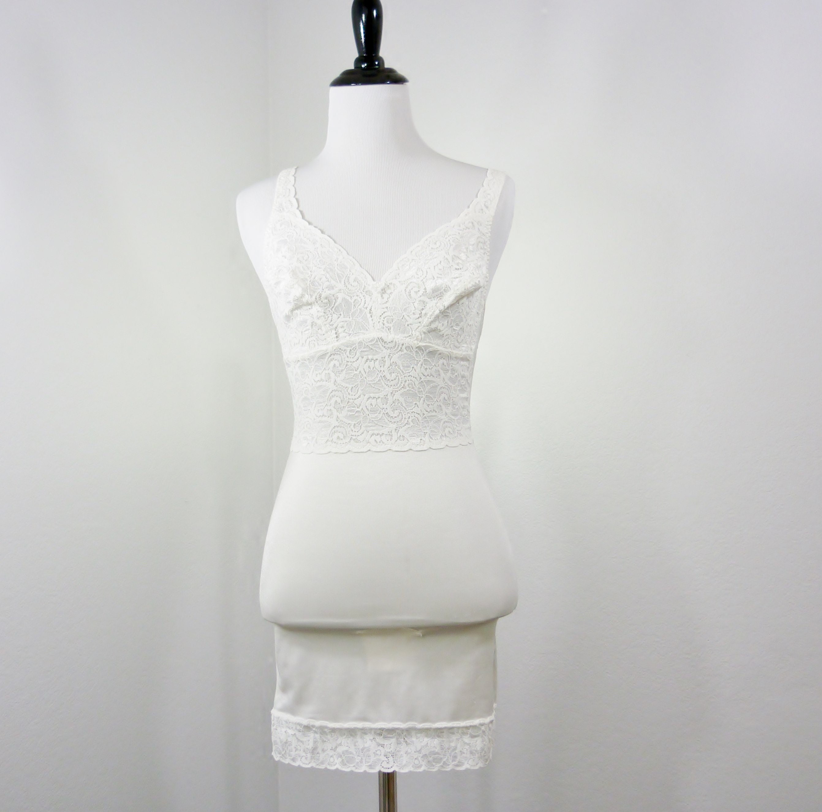 Fleexes Lace Shaper Panty Dress Slip Combo NOS White L