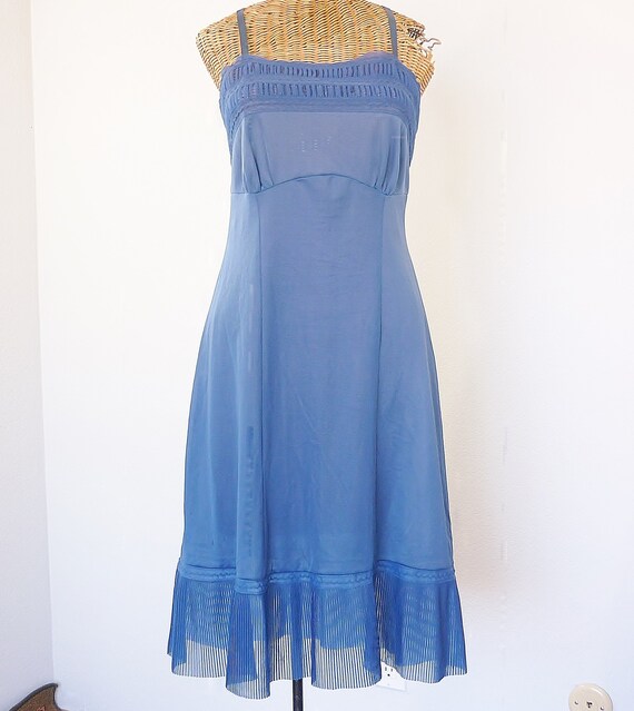 Vintage Accordion Pleated Dress Slip 1940s Chiffo… - image 1