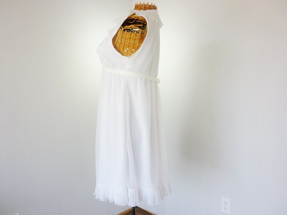 Evette Peignoir Set Bridal White 60s Robe Nightgo… - image 3