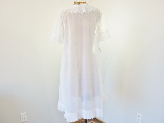 Evette Peignoir Set Bridal White 60s Robe Nightgo… - image 7