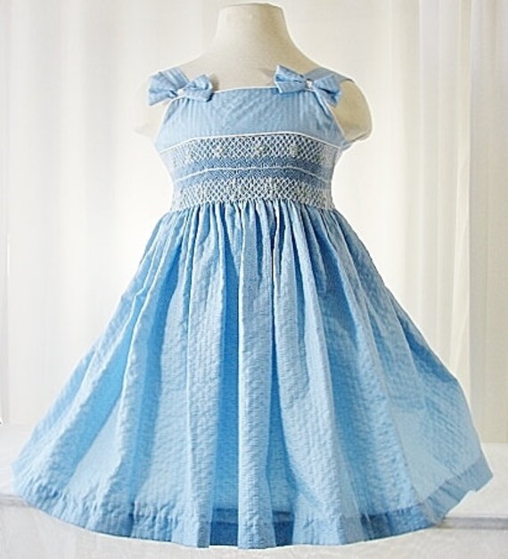 blue and white occasion dress