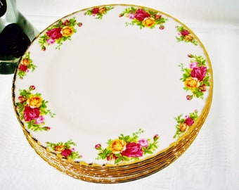 Royal Albert Old Country Roses Dinner Plates (4) Factory Stickered