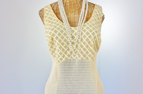 Fischer Lingerie Yellow Nightgown Sheer Ribbon Bod