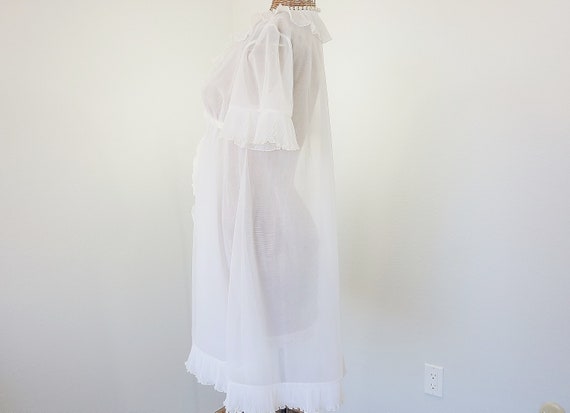 Evette Peignoir Set Bridal White 60s Robe Nightgo… - image 10