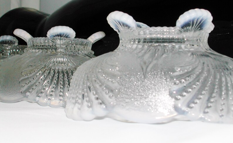 Mosser Glass Co French Opal Opalescent Berry Bowls