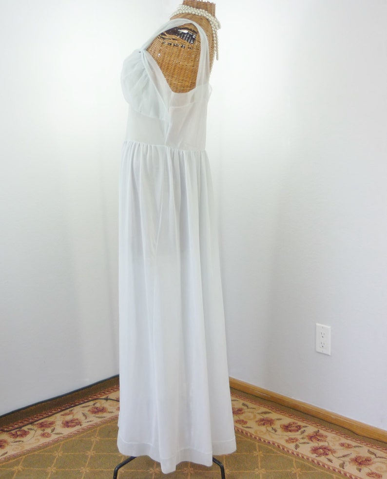 Gotham Gold Stripe Mrs Maisel Blue Chiffon Nightgown Unworn 50s