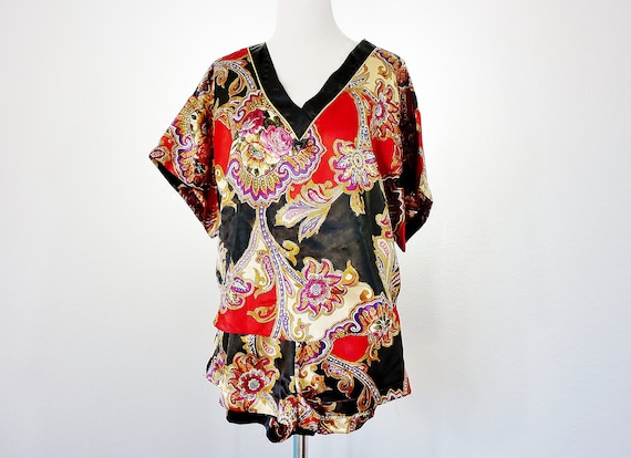 California Dynasty Lounging Lingerie Kimono Top P… - image 1