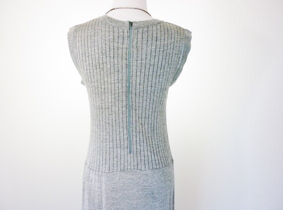 Vintage 70s Rib Knit Maxi Dress Set / 1970s Silve… - image 8