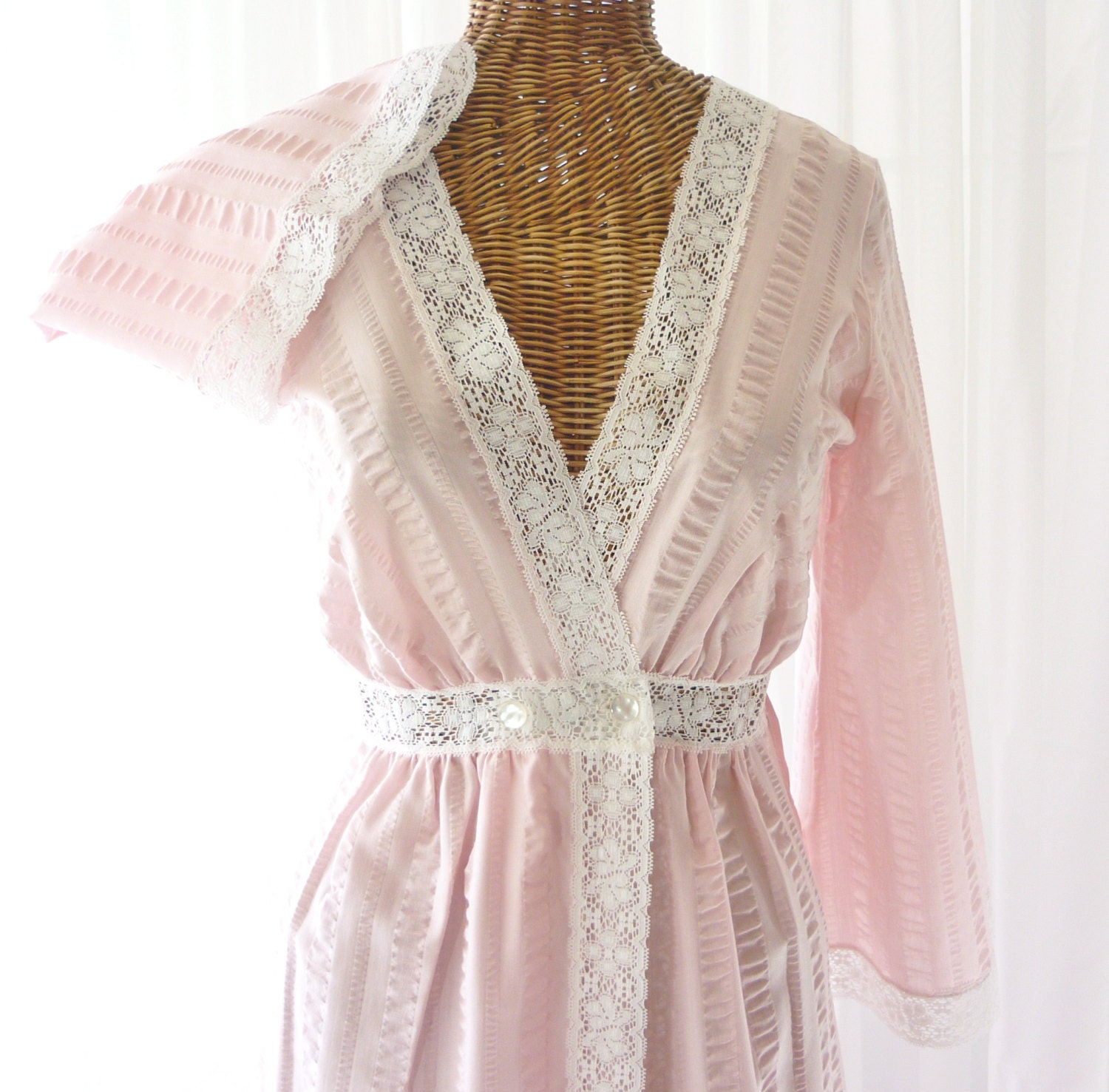 Miss Elaine Soft Pink Lightweight Seersucker Robe Floor Length Etsy