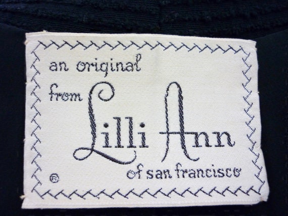 Lilli Ann of San Francisco 1940s Black Suit Oval … - image 2