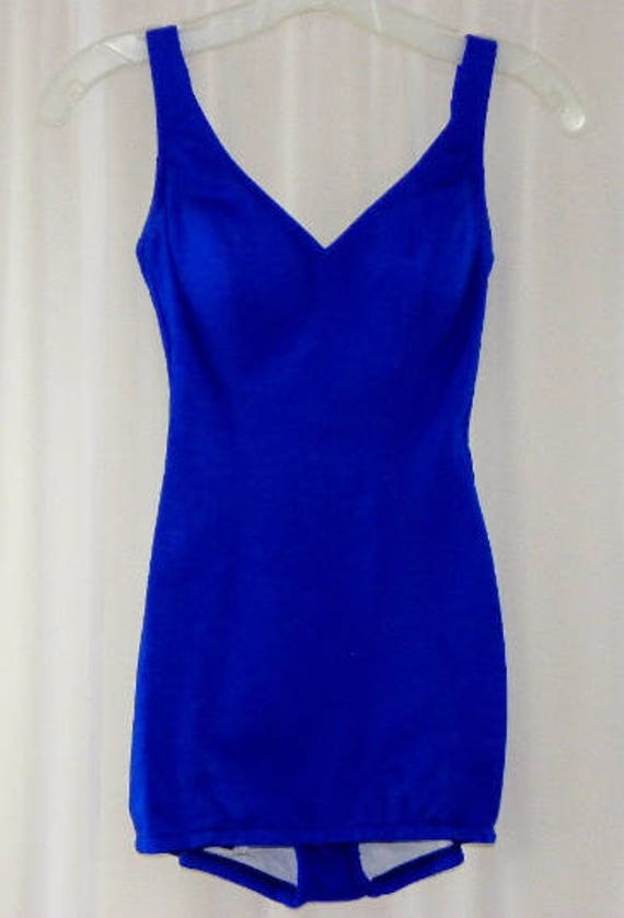 Catalina Swimsuit Boyshort 1960s One Piece Blue Un