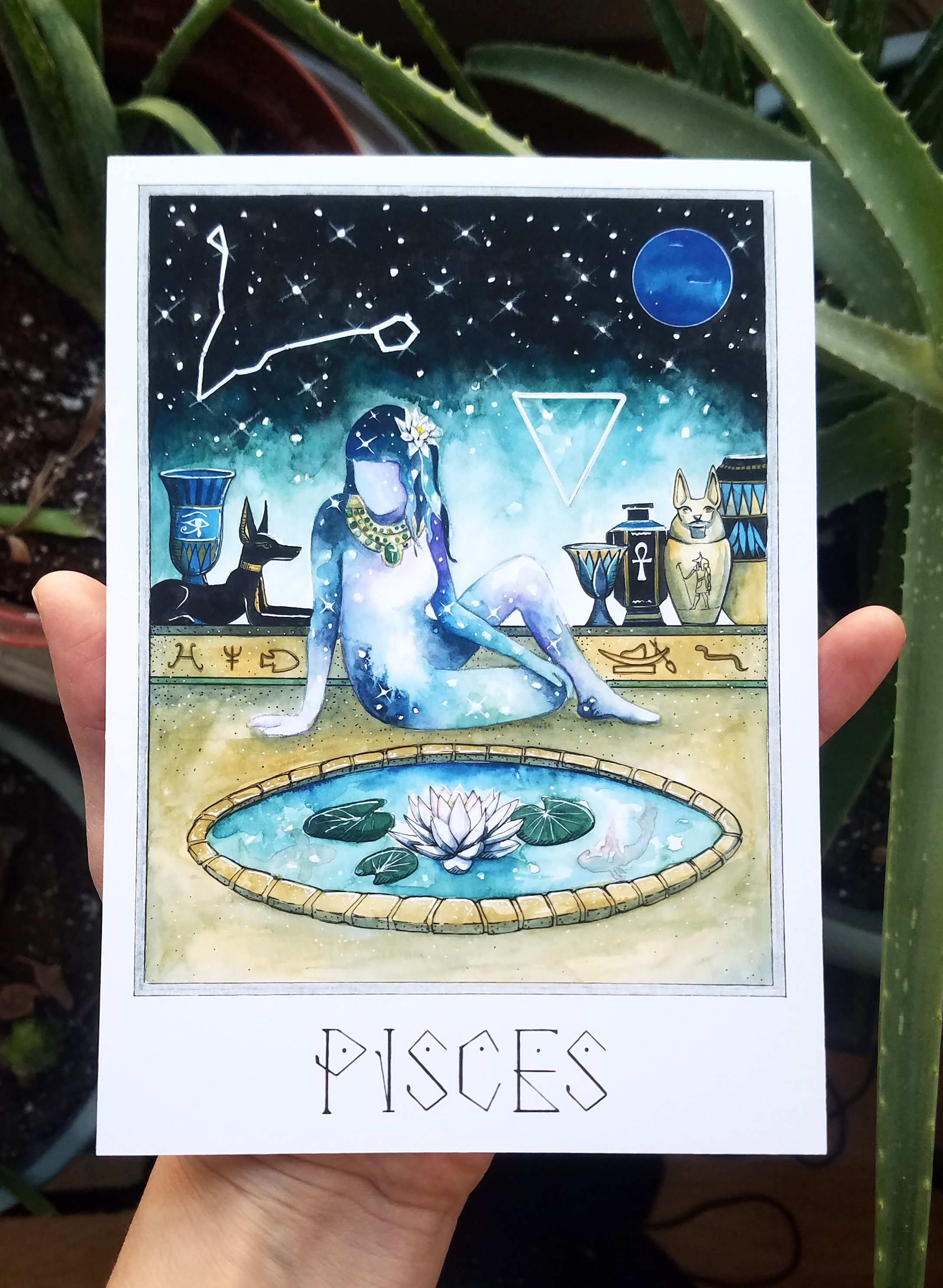 PISCES Celestial Egyptian Zodiac Series Etsy UK