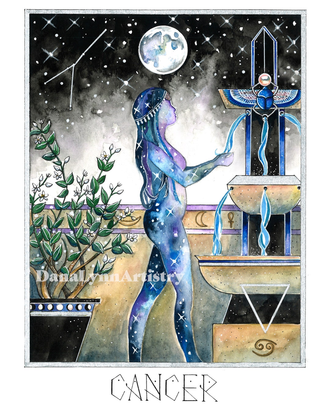 CANCER Celestial Egyptian Zodiac Series - Etsy