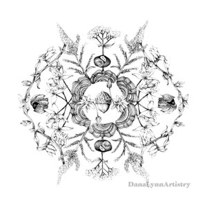 Nature Mandala; September Collection Archival Quality Print 12&quot;x12&quot;