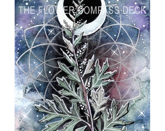 Mugwort Art Print for The Flower Compass Deck