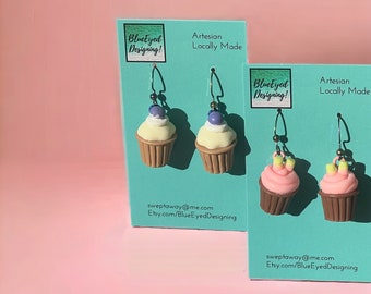 Cupcake Earrings Set 2pr Handmade for  Birthdays Mother's Day