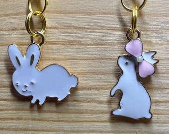 Bunny Rabbit Earrings Same or Different Enamel GoldFilled Wires Love Concert Style