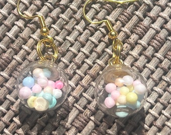 Bubble Glass Earrings 4 Colors Concert Birthday Festivals