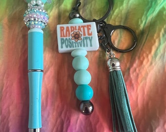 Mom, Dad or Grad Bling Pen with Radiate Positivity Keychain Set 19.99 Free Ship