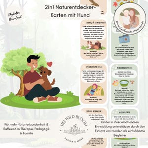 2 in 1 Naturentdecker-Karten mit Hund für mehr Naturverbundenheit & Reflexion in Therapie, Pädagogik und Familie | Kinder emotional stärken