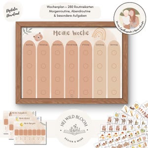 Wochenplan für Kinder | Routinenplan | zum Ausdrucken | Pädagogik | Montessori | Familienalltag | Struktur | Organisation | ADHS | Autismus