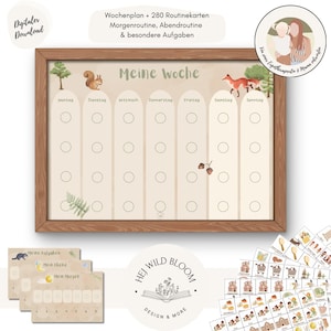 Wochenplan für Kinder | Routinenplan | Wald | zum Ausdrucken | Pädagogik | Montessori | Familienalltag | Organisation | ADHS | Autismus