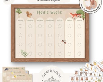 Veckoschema för barn | Rutinplan | Skog | Utskrivbar | Utbildning | Montessori | Familjeliv | Organisation | ADHD | Autism