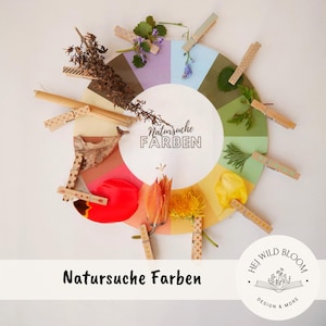 Natur Farbsuche | Runde Farbschema-Tafel für Kinder | Digitales Lernspielzeug | Kindergeburtstag | Montessori | Waldkindergarten | Pädagogik