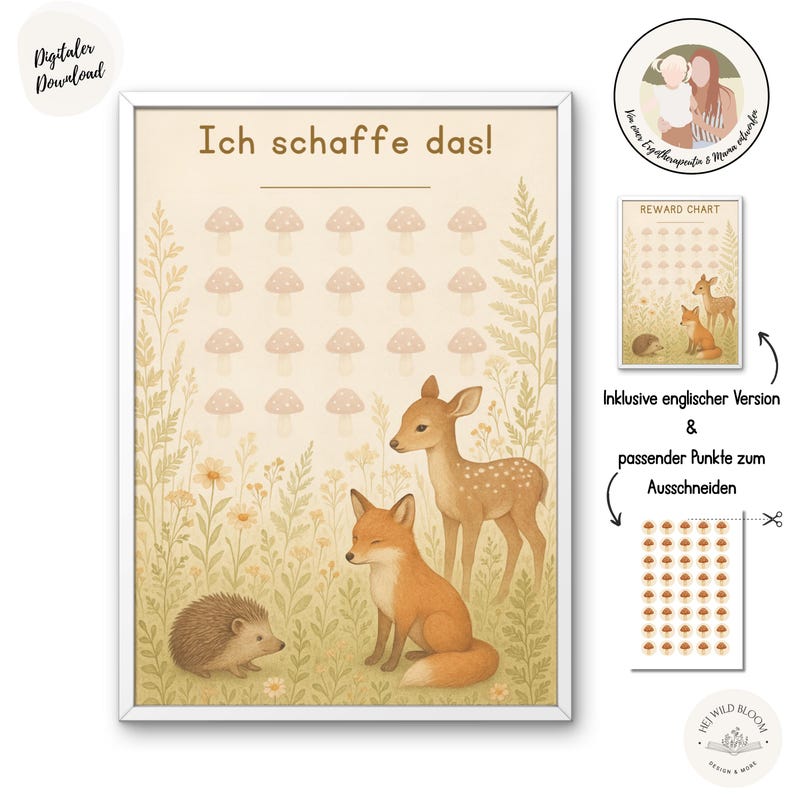 Printable Reward Chart for Children – Points Plan, Token Plan in Boho ...