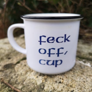 Premium Quality Ceramic Mug for Tea and Coffee - Unique Father Ted Design - Microwave and Dishwasher Safe choice of font colour