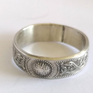 Irish Solid Silver Celtic Pattern Ring, oxidized .