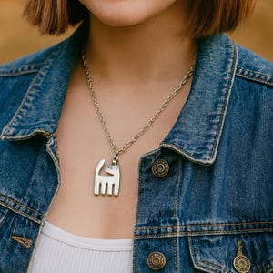 Dog Lovers - Recycled vintage fork dog pendant - Cutlery Jewellery - Very cute - Made from a fork! created from silverware.