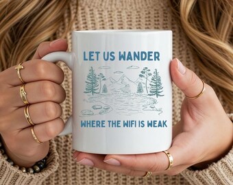 Gift for Traveler Backpacker, Nature Lover World Traveler Mug, Wanderlust Roadtripping Outdoor Adventure, Hiking Camping, Gift for Her Him