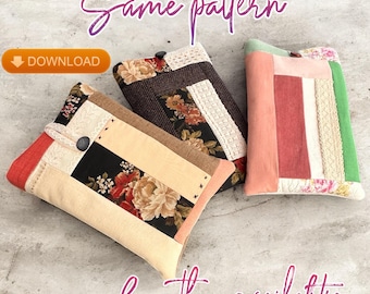 Sewing Pattern and Instructions Patchwork Fabric Book Sleeve Instant Digital PDF DIY Book Pouch Bible Cover Holder IPad Kindle Protector