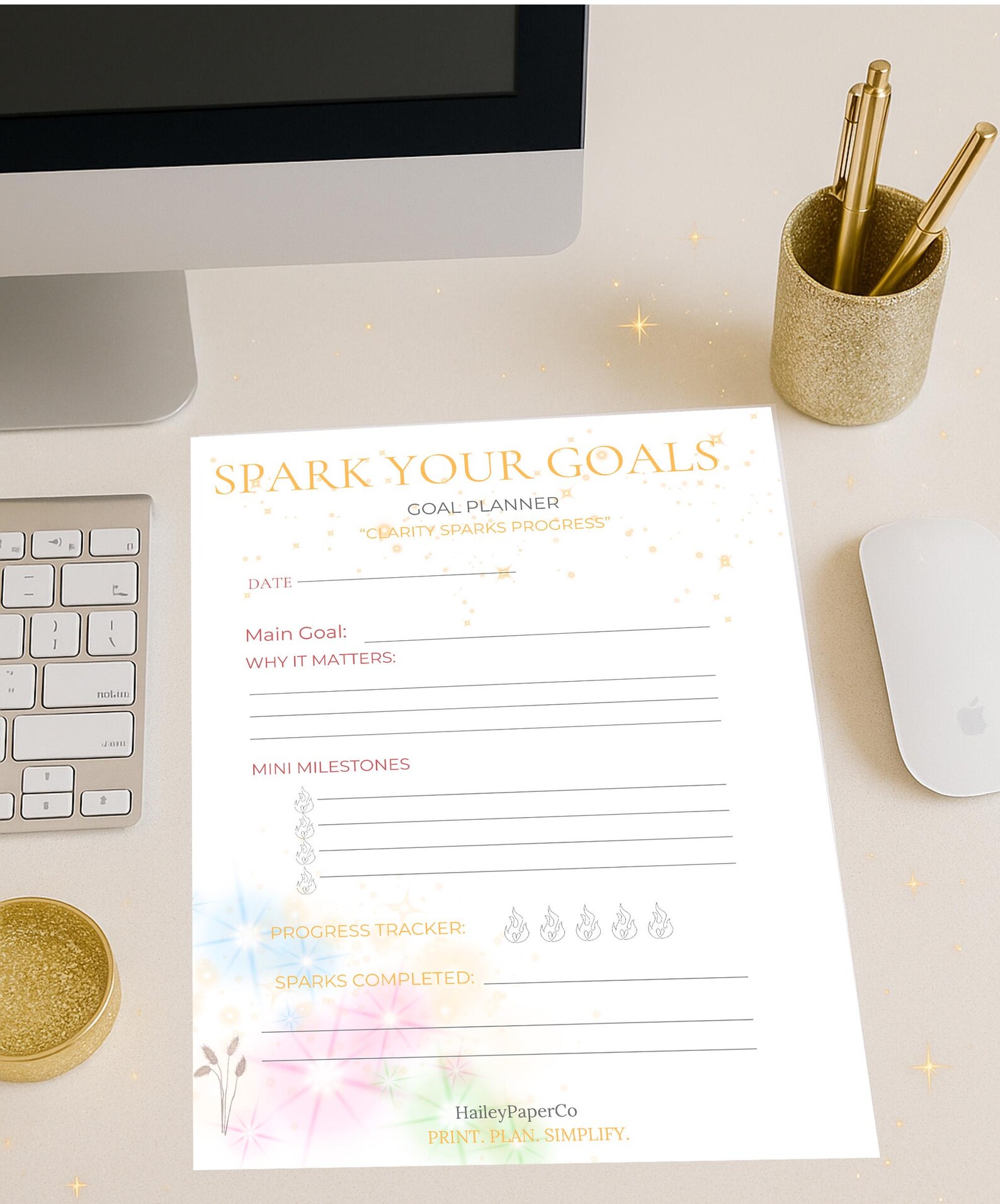 Printable Goal Setting Worksheet: Mini Milestones & Progress Tracker ...