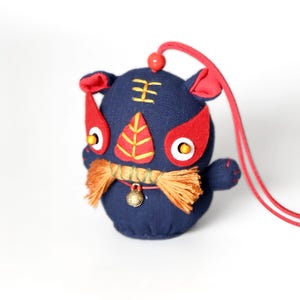 Handmade Indigo Guardian Tiger Charm | Fragrance Sachet for Protection & Courage | Feng Shui Good Luck Amulet